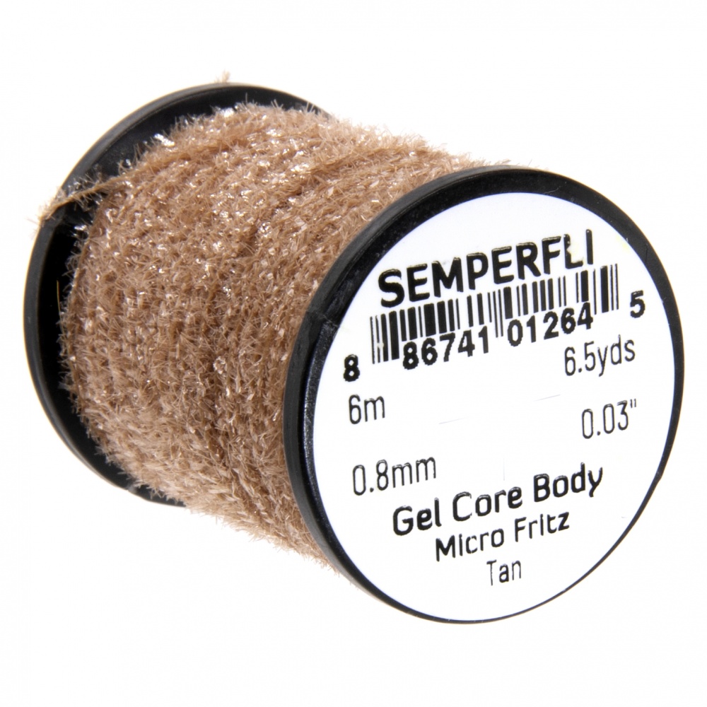 Semperfli Gel Core Body Micro Fritz Tan Fly Tying Materials (Pack Size 600cm)